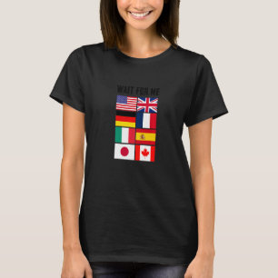 T-shirt Profitez des drapeaux de pays de voyage Attendez-m