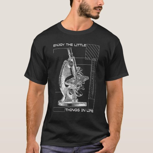 T-shirt Profitez Des Petites Choses Dans La Vie Microscope (Devant)