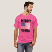 T-shirt Profitez Du Cool Miami Floride Avec Drapeau Améric (Devant entier)
