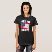 T-shirt Profitez Du Cool Miami Floride Avec Drapeau Améric (Devant entier)