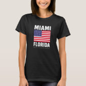 T-shirt Profitez Du Cool Miami Floride Avec Drapeau Améric (Devant)