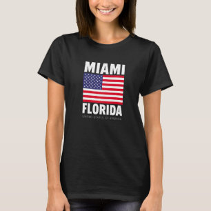 T-shirt Profitez Du Cool Miami Floride Avec Drapeau Améric