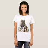 T-shirt Profitez du thé d'hiver de chat (Devant entier)