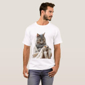 T-shirt Profitez du thé d'hiver de chat (Devant entier)