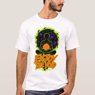 T-shirt Profitez du Vide Figure Graphique Méditant Cosmiqu