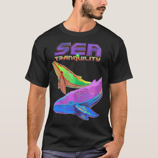 T-shirt Prog Rock Music Space Whales Retro Graphic Adult (Devant)