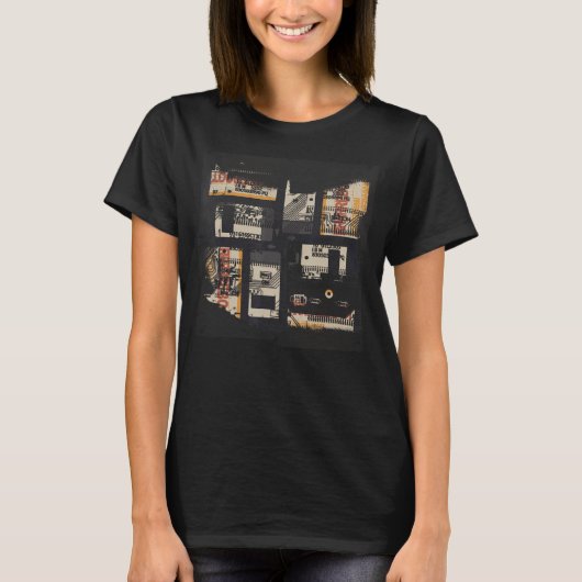 T-shirt Programmateur de Geek de Glitch Binary Code Rétro (Devant)