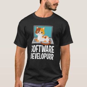 T-shirt Programmateur de logiciels Joke Jote Cat Lapto