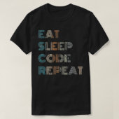 T-shirt Programmateur d'ordinateur de répétition de code d (Design devant)