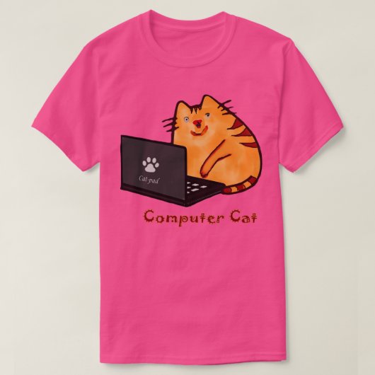 T-shirt Programmateur d'ordinateur portable Cat (Design devant)