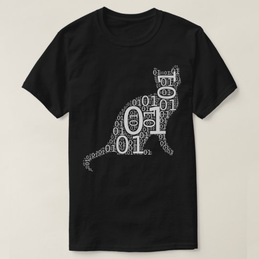 T-shirt Programmateur informatique de codage de chat binai (Design devant)