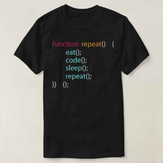 T-shirt Programmateur informatique Manger Code Sleep (Design devant)