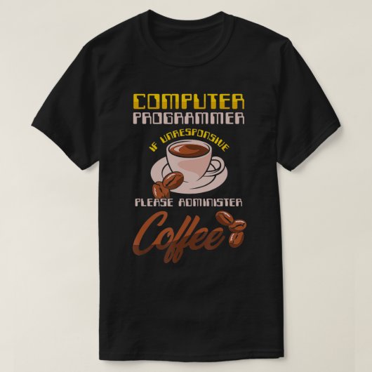T-shirt Programmateur informatique Programmation Café PC I (Design devant)