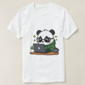 T-shirt Programmateur Panda Mignon Codant sur Ordinateur P (Design devant)