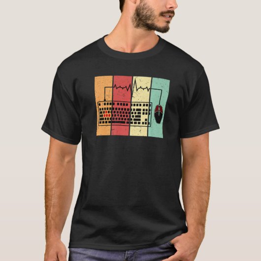T-shirt Programmateurs de codage rétrospectif Ordinateur J (Devant)