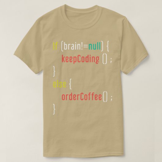 T-shirt Programmation amusante de café (Design devant)