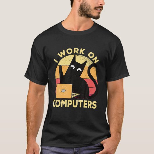 T-shirt Programmation cool Nerd Je Travaille Sur Ordinateu (Devant)
