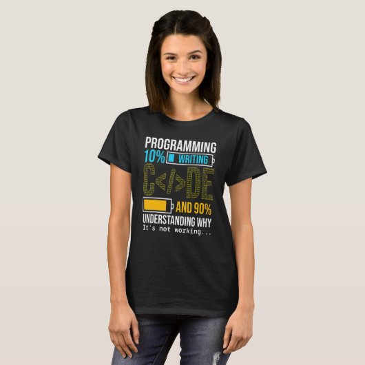 T-shirt Programmation Est 10 Écriture Coding Professionnel (Devant entier)