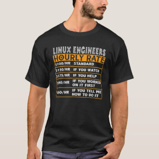 T-shirt Programme Cloud Geek Unix à taux horaire de l'ingé