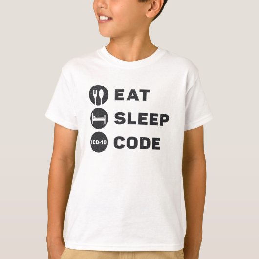 T-shirt Programme de code médical Eat Sleep code ICD (Devant)
