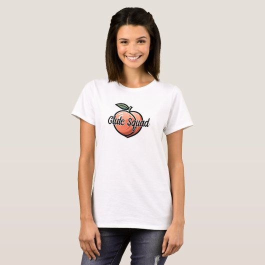 T-shirt Programme de fitness Glute Squad Peach (Devant entier)