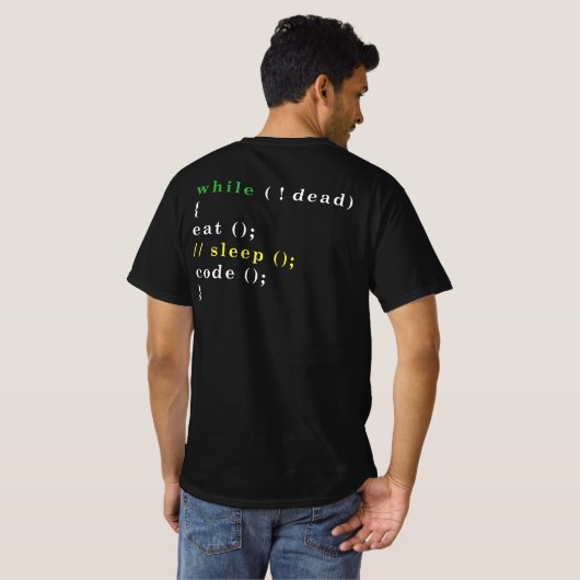 T-shirt Programme Eat Code Sleep (Dos entier)