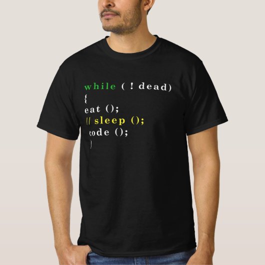 T-shirt Programme Eat Code Sleep (Devant)