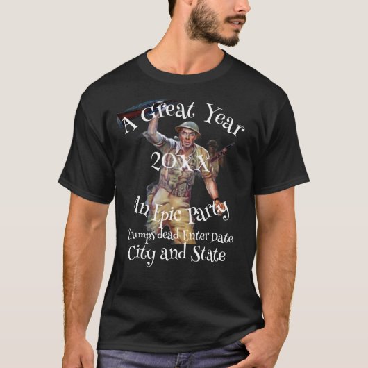 T-shirt Programme funéraire pour Trump décédé nécrologie (Devant)