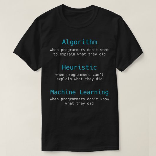 T-shirt Programme Funny Algorithm Heuristic Machine Lear (Design devant)