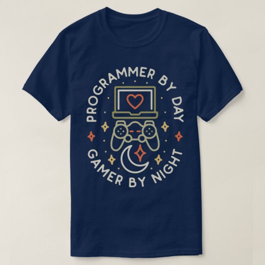 T-shirt Programmer By Day Gamer By Night ConsoleCoding Gee (Design devant)