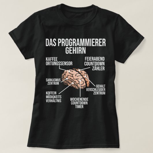 T-shirt Programmer Cerveau Funny Compétences informatiques (Design devant)