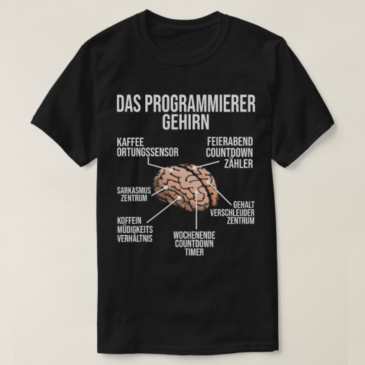 T-shirt Programmer Cerveau Funny Compétences informatiques (Design devant)