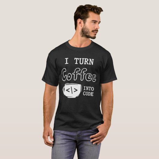 T-shirt Programmer Coffee Joke Software Coder (Devant entier)