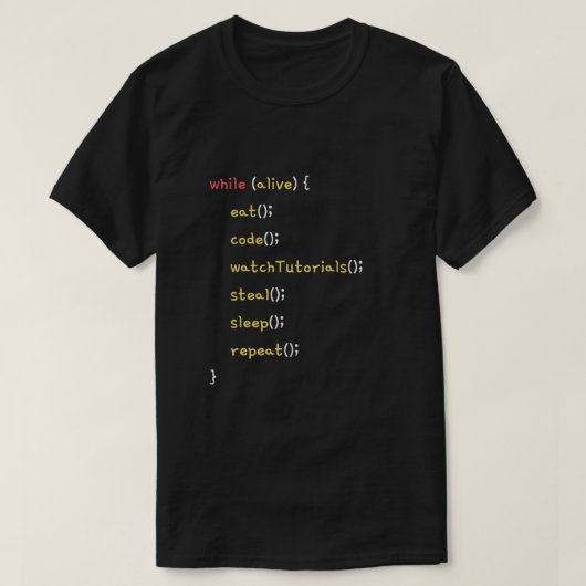 T-shirt Programmer Daily Life Funny Coding (Design devant)