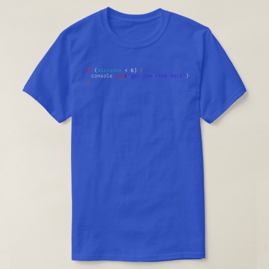 T-shirt Programmer Distancing Social Humour JavaScript (Design devant)