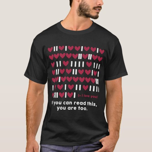T-shirt Programmer Geek Code binaire Coeur Valentine Devel (Devant)