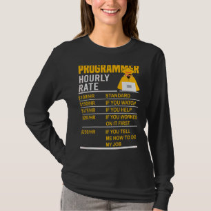 T-shirt Programmer Horaire Coder Programmation Mème Dire