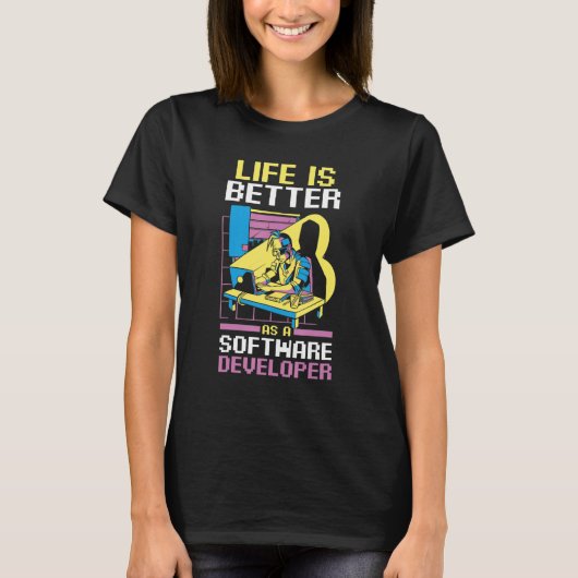 T-shirt Programmer Le Codage En Tant Que Développeur Logic (Devant)