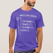 T-shirt Programmer Papa Dormir Manger Code Drôle Fête des  (Devant)