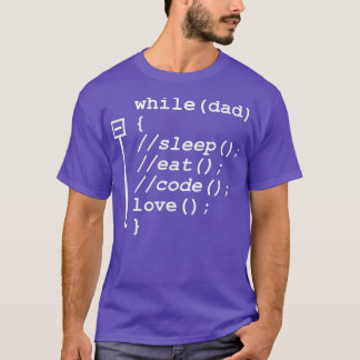 T-shirt Programmer Papa Dormir Manger Code Drôle Fête des 