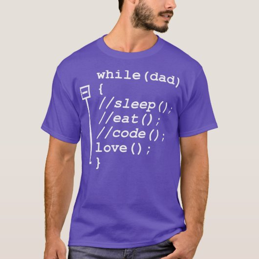 T-shirt Programmer Papa Dormir Manger Code Drôle Fête des (Devant)