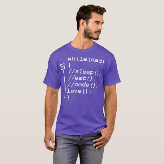 T-shirt Programmer Papa Dormir Manger Code Drôle Fête des (Devant entier)