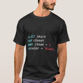 T-shirt Programmer SQL Query Geek de base de données Codag