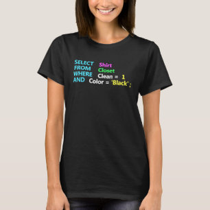 T-shirt Programmer SQL Quest Geek Code de base de données