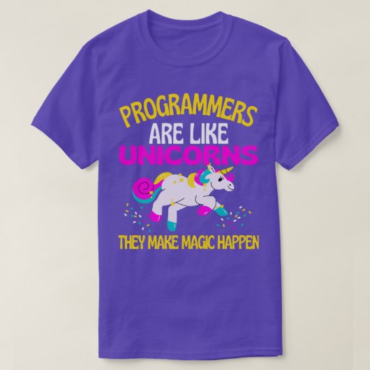 T-shirt Programmer Unicorn Magique Unicorn (Design devant)