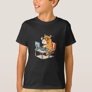 T-shirt Programmeur Capybara Travaillant Sur Le Bâton Ordi