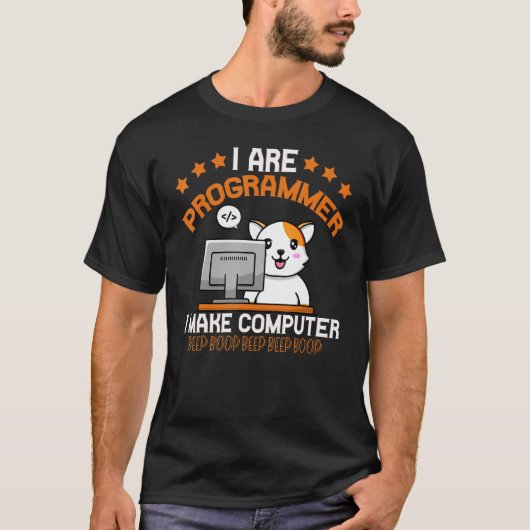 T-shirt Programmeur Chat Animal Coding Équipe Ingénieur (Devant)