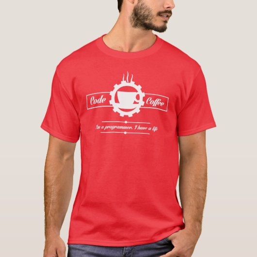 t-shirt programmeur : code et café (Devant)