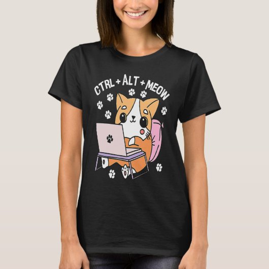 T-shirt Programmeur de chat informatique Hacker Kitten 1 (Devant)