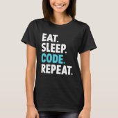 T-shirt Programmeur de codage de répétition du code de vei (Devant)